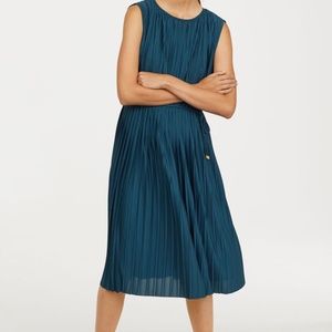 H&M Teal Pleated Dress